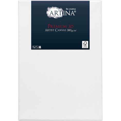 Châssis entoilé 100x70x3 cm – Toile 100% coton 380 g/m² – 3 couches d'apprêt – Pour peinture huile et acrylique – Artina