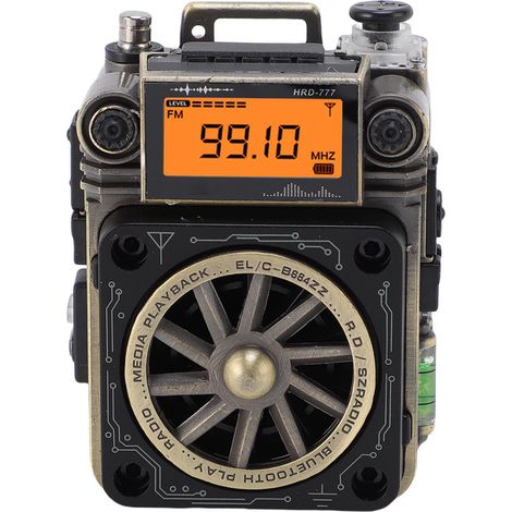 Radio FM AM SW à large bande, rechargeable et multifonctionnelle, Bluetooth, pour la maison, la voiture et les voyages, couleur bronze. (1/5)