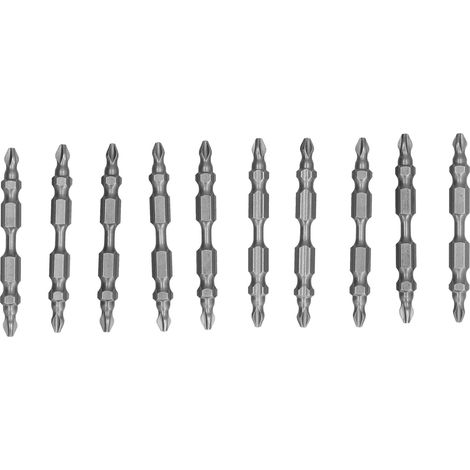 Kit d'outils magnétiques pour tournevis (10 embouts) à double extrémité, tige hexagonale en métal et croix. (1/5)