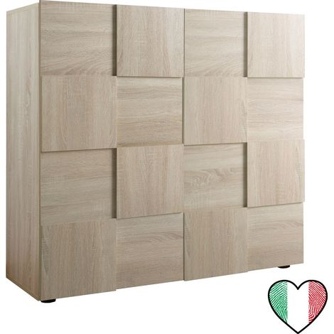 Credenza soggiorno 2 ante in Rovere Samoa 121x111, Made in Italy - Dama (1/2)