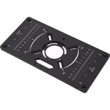 Plaque de défonceuse en alliage d'aluminium, plaque d'insertion pour table de défonceuse, plateau rabattable universel pour machine à affleurer, noir (1/5)
