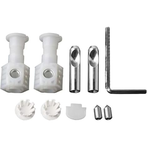 Kit di fissaggio per WC sospeso – Viti metalliche universali – Installazione facile e sicura – Materiali in nylon resistenti (1/4)