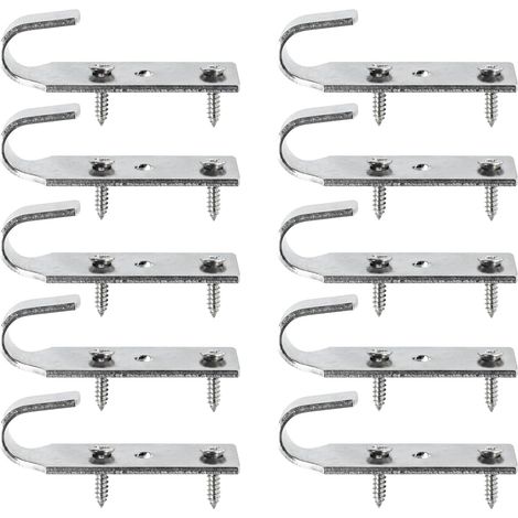 Crochet + 2 Vis pour Fixation bâche Couverture Piscine Hors Sol Bois INOX Lot de 10 pièces (1/3)