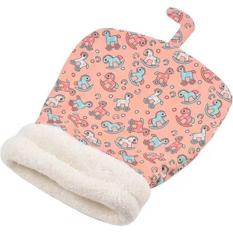 Sac de Couchage pour Chat, Mignon Sac de Nid de Chat de Poche de Bande Dessinée, Nid de Chat en Peluche Douce, 360 ° Enveloppant Confortable, Sac de Couchage pour Chien de Chat D'intérieur (Rose)