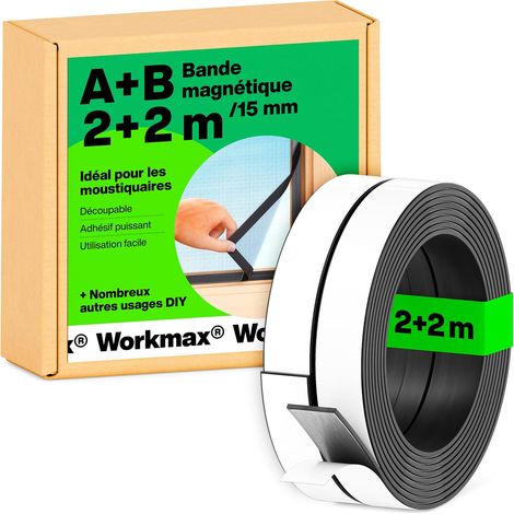 Bande magnétique A+B autocollante pour moustiquaires (2+2 m) (1/5)