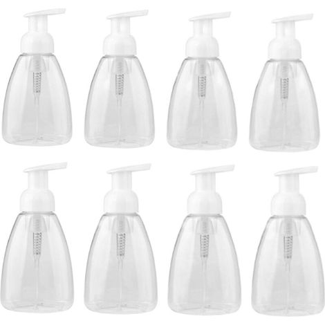 Bouteilles de distributeur de savon vides Distributeur de savon en mousse plastique Flacon pompe rechargeable 300 ml (lot de 8), Ensoleillé (1/5)