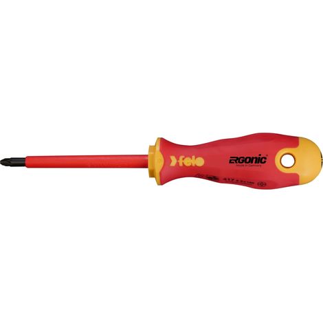 Felo 41710290 - Destornillador aislado VDE Felo Ergonic (+/-) Z1x80 mm. - herramienta profesional duradera, calidad garantizada, envío en 24h (1/3)