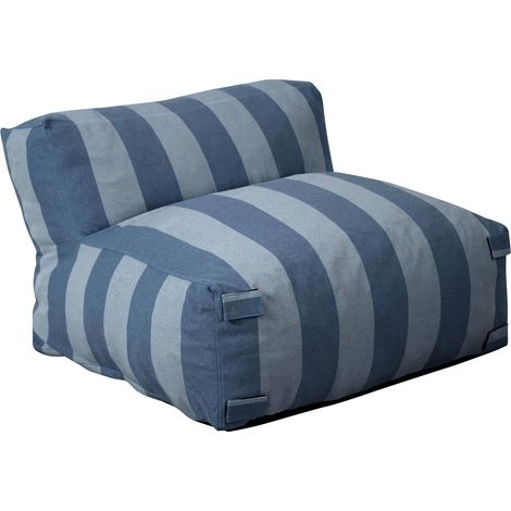 Fauteuil de jardin rayé pour canapé modulable bleu pacific - Mixi