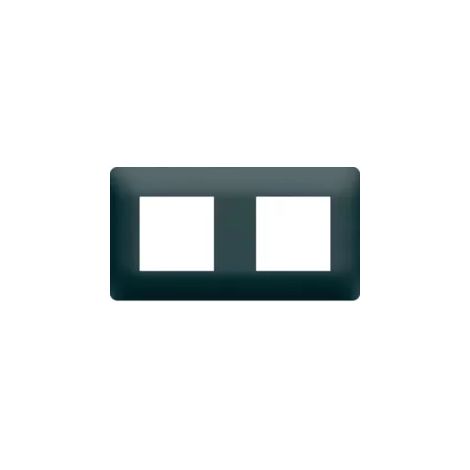 Hager – Plaque de finition anthracite 2 postes 71 mm – Montage horizontal/vertical – Compatible Essensya – WE522