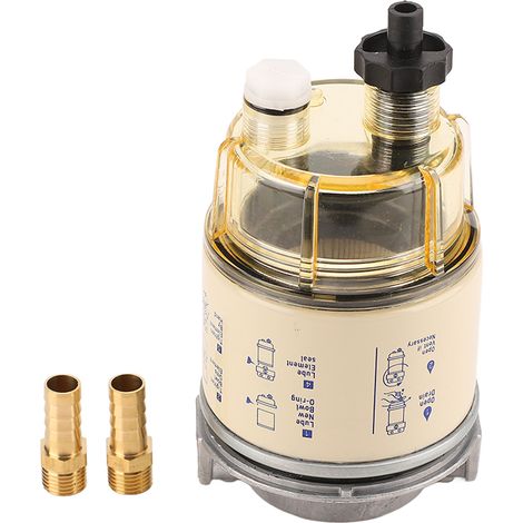 Kraftstofffilter mit Wasserabscheider R12T 140R, korrosionsbeständig und wasserdicht, für Schnellboote – 2 Öffnungen
