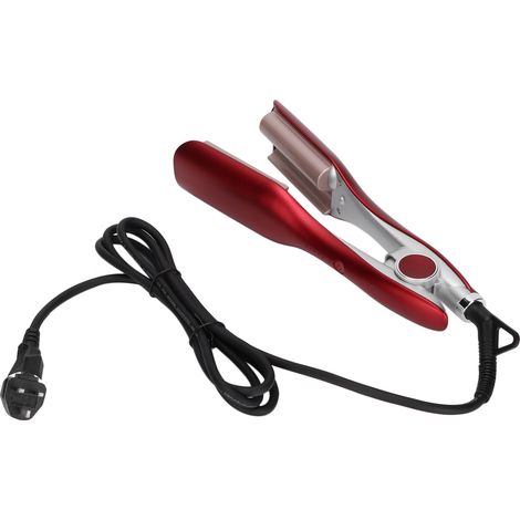 Fer à friser automatique 5 modes réglables léger portable rouge, lisseur boucleur pour cheveux longs femme, prise UK 220-240V (1/5)