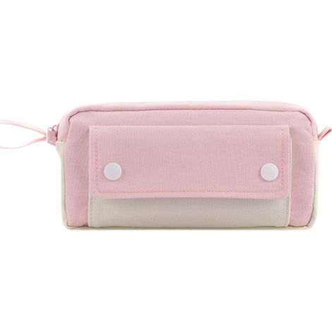 Grande trousse à crayons à couleurs contrastées, pochette portable avec poignée, étui à stylos durable pour école, enfants, ados, filles, garçons et adultes