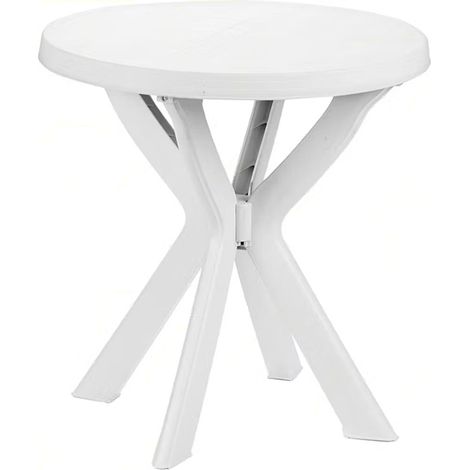 TrAdE Shop Traesio - Tavolo Rotondo Da Giardino Don Bianco Resistente 70xh72cm Arredo Da Esterno 012139 - (1/5)
