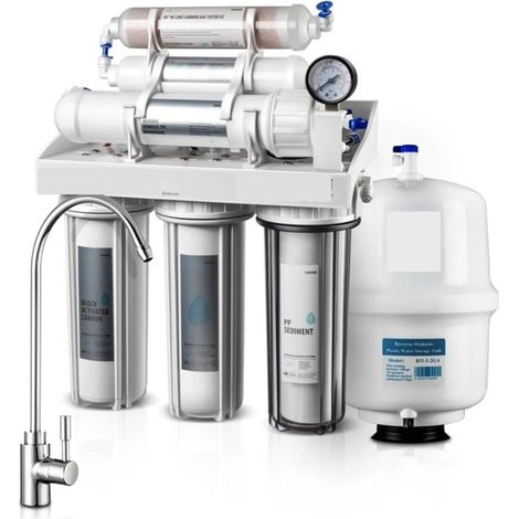 Système de Filtre à Eau Appareils électroménagers Osmose Inverse à 6 étapes, système de Filtration d'eau, ioniseur (Color : with Pump, Size : 1 UK) (1/4)