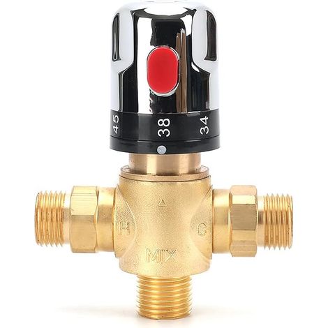 Robinet mélangeur thermostatique, mitigeur thermostatique, robinet mitigeur de douche avec connecteur G de 1/2", robinet de marque d'échelle centigrade (1/5)