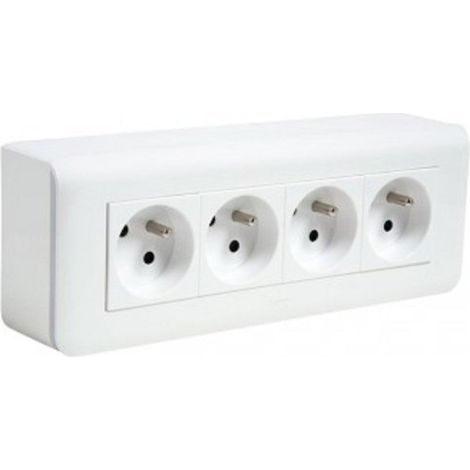Kit mosaico 4 bases de enchufe completo LEGRAND