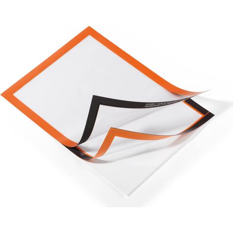 Durable 487209 Duraframe A4, Cornice Espositiva Adesiva, per Superfici Lisce e Solide, Formato A4, Confezione da 2 Pezzi, Rosso (1/5)