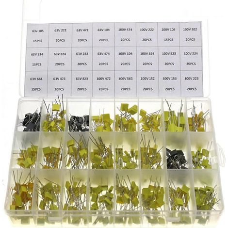 460 Stück/Box 63V-100V 102J-105J 24 Wertkorrekturkondensator-Bausätze (1/5)