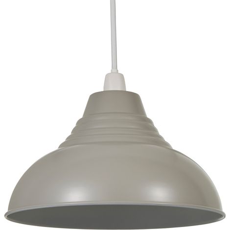 Litecraft Glow Light Shade 30.5 cm Easy Fit Metal Dome Lampshade - Grey (1/5)