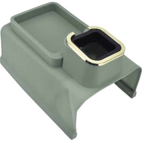 Porte-gobelet pour canapé en silicone avec 4 tubes métalliques, plateau bras de sofa vert pour salon ou balcon. (1/5)