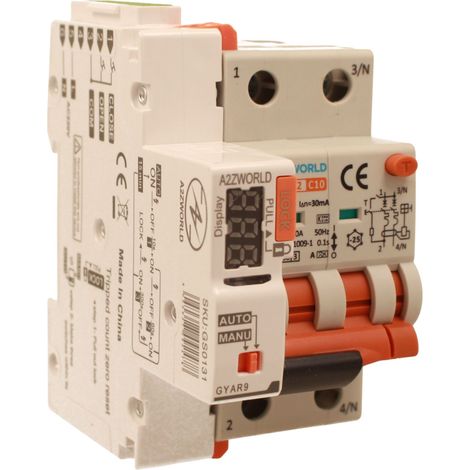 RCBO Interruttore Magnetotermico Differenziale Con Riarmo Automatico, Tipo A - SI Curva C 2P Veri 3M 6000A 30mA, AC 230V IP20 PL8M2, 3 Tentativi (10s/60s/300s), Corrente Disponibili 6A 10A 16A 20A 25A