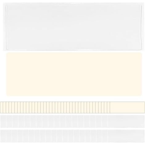 40 Pièces Porte-étiquettes Transparents pour Classeur Autocollant,Horizontal (7.3 x 2.2 cm) (1/5)
