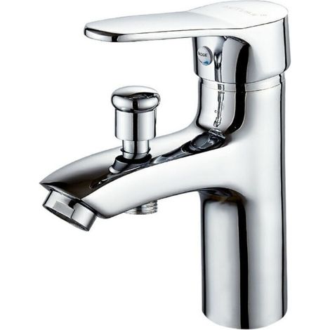 Robinet baignoire robinet monotrou à double usage chaud et froid Alliage Mitigeur de douche, robinet salle bain douche (1/4)