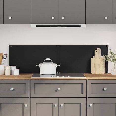 Dosserets de cuisine 2 pcs noir 70x60 cm verre trempé (1/5)