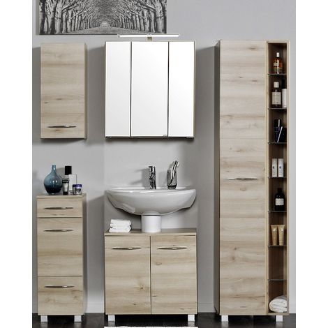 Badmöbel Set BERGAMO-03, Buche Iconic Nb., B x H x T ca.: 175 x 200 x 35cm (1/5)