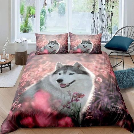 Housse de Couette 220x240 + 2 x Taie d\'Oreiller 65x65cm- Microfibre Parure de Lit Adulte - Chien animal en plein air -57 (1/3)