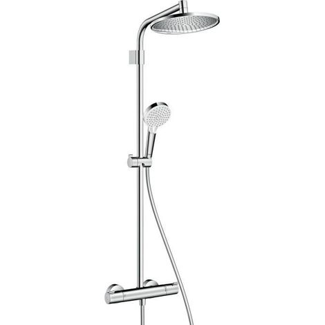 Hansgrohe – Colonne de douche thermostatique 240 mm – Finition chromée – Jets Rain et IntenseRain – Installation facile pour salle de bain contemporaine (1/5)