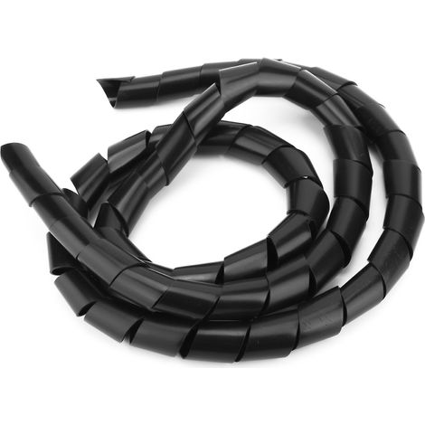 Lot de 2 gaines de protection spiralées en PP noir de 25 mm (1/5)