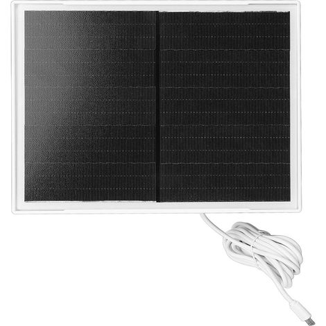 Panneau solaire 10 W pour caméra de sécurité, étanche, 5 V, avec support et port micro USB pour caméra extérieure. (1/5)
