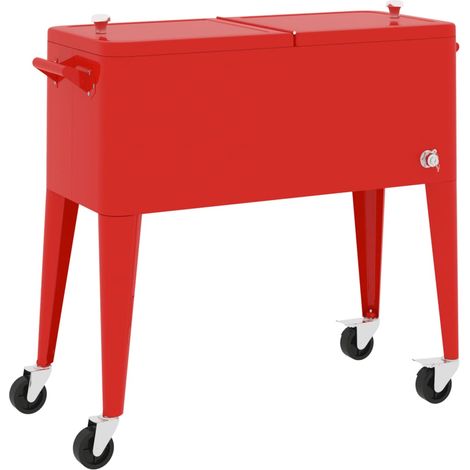 Chariot à roulettes pour glacières rouge 92x43x89 cm CFW349451 (1/5)