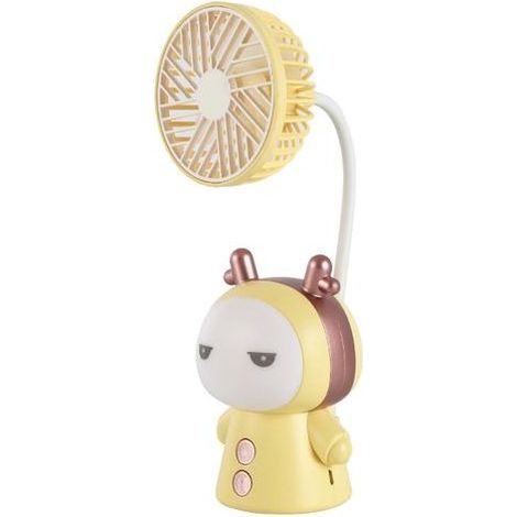 Ventilateur de bureau portable USB rechargeable, ventilateur pliable ABS pour voyage, bureau, bibliothèque, design citron (1/5)