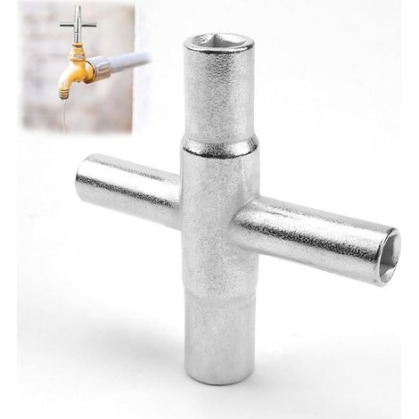Clé carrée pour armoire électrique (7 mm/100 mm) - Clé pour échappement de radiateur - Clé triangulaire multi-usages (1/5)