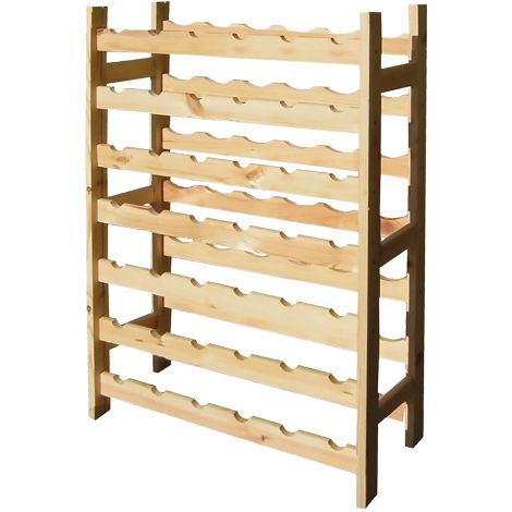 Cave a' vin 42 places en bois de pin 63 x 25 x 98 h e'paisseur lattes 16 mm e'tage're a' vin