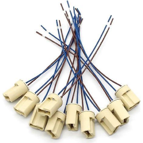 Lot de 10 douilles G9, culot céramique G9 avec fil téflon de 150 mm pour ampoules LED/halogènes G9 - Maison (1/5)