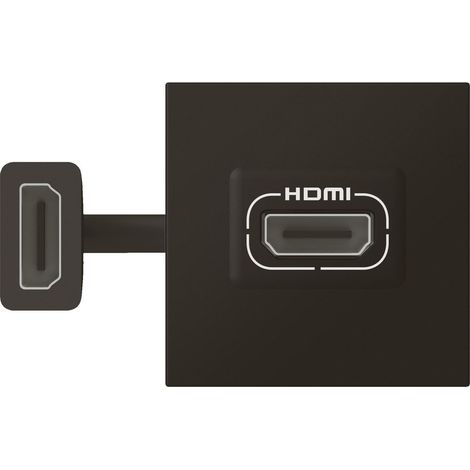 Prise HDMI typeA version 1.4 préconnectorisée Mosaic 2 modules noir mat (079479L) (1/3)