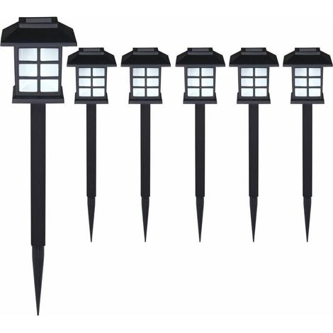 Set de 6/12/18/24 lampes solaires piquet pour jardin 8h autonomie lumière extérieur LED interrupteur crépusculaire 6er Set (1/4)