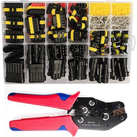 Kit de connecteurs électriques automobiles étanches 708 avec extracteur de broches, compatible avec les voitures, camions, motos, bateaux et applications marines (RN). WHBYV (1/4)