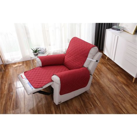 Housse Fauteuil Relax 1 Place, Housse de Canapé Protecteur Inclinable Imperméable pour Chambre (Rouge 55×200)-- (1/3)