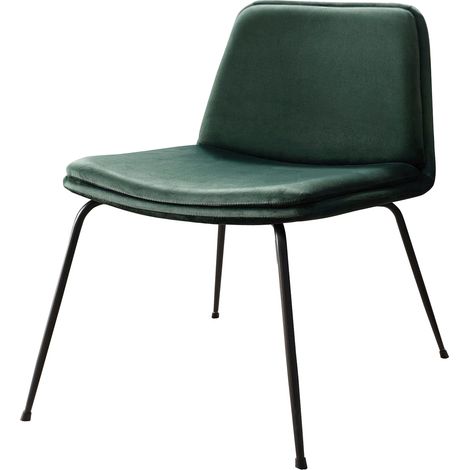 Heine-Chaise longue avec pieds en métal en velours vert noir (1/5)
