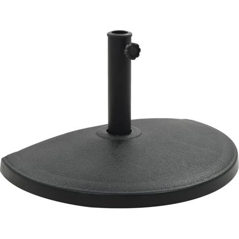 Pied de parasol semi-circulaire, en polystyrène, 15 kg, noir. (1/5)