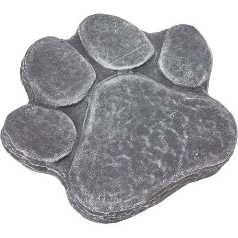 Gedenkstein mit Pfotenabdruck, schöner beruhigender Grabstein für Hunde, langlebig, wetterfest, DIY-Schriftzug Hund für den Garten (Felsgrau) FLITI (1/4)