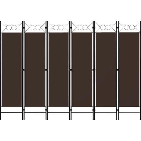 vidaXL Paravento 6 Pannelli Marrone 240x180 cm - Divisorio Decorativo (1/5)