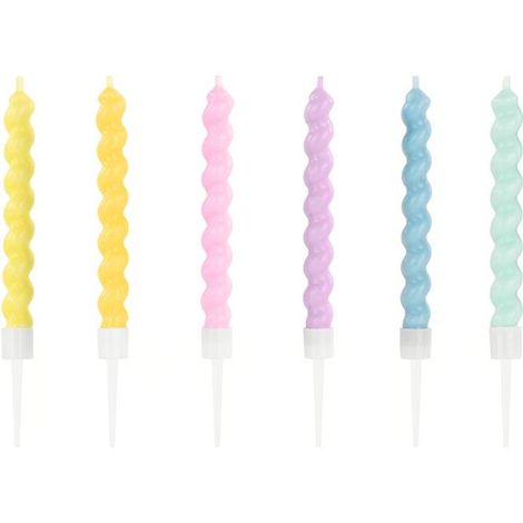 Candeline di compleanno a spirale, 8,5 cm, 6 pezzi