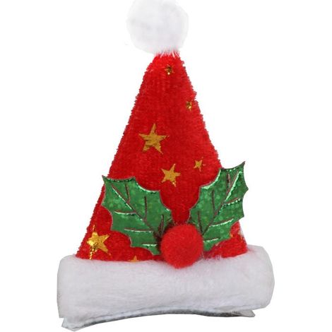 Pinza para el cabello con forma de gorro navideño (1/2)