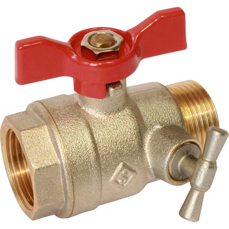 Somatherm – Vanne à sphère passage intégral 3/4' mâle femelle – PN30 – Température max 90°C – Double joint torique – Manette papillon isolante