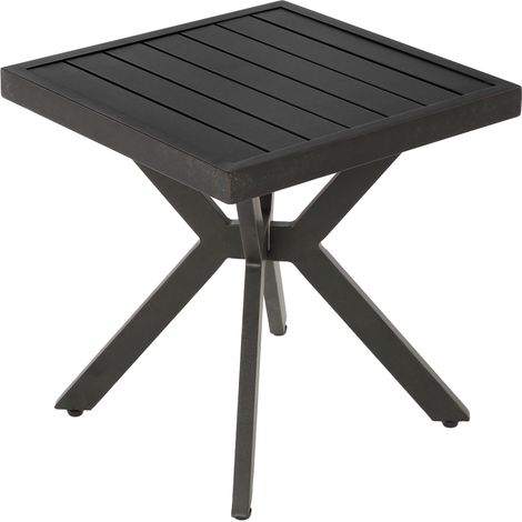 Table d'appoint extérieure carrée en aluminium couleur brun foncé 45x45x47 cm (1/5)